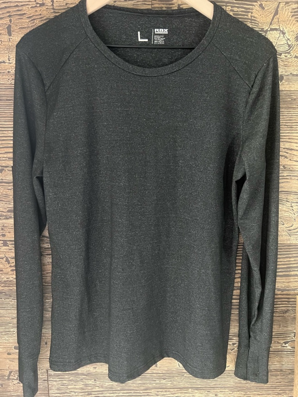 NWOT! RBX Dark Heather Gray Performance Long Sleeve Tee